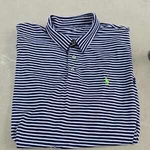 Polo By Ralph Lauren Striped Polo Shirt -Men's XXL  Navy and White Striped